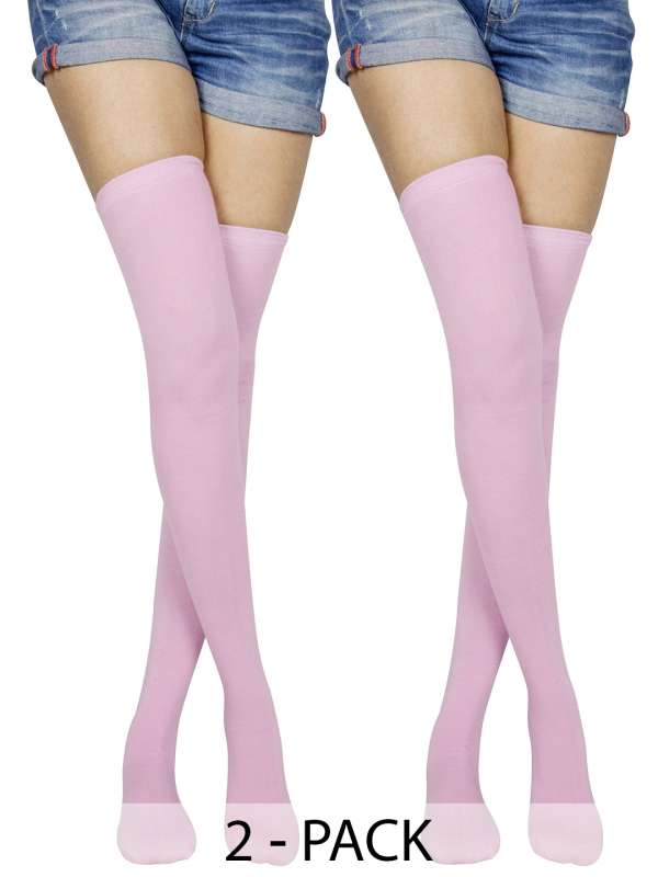 Buy OVER-THE-KNEE RHINESTONE-STUDED PINK STOCKINGS for Women Online in India