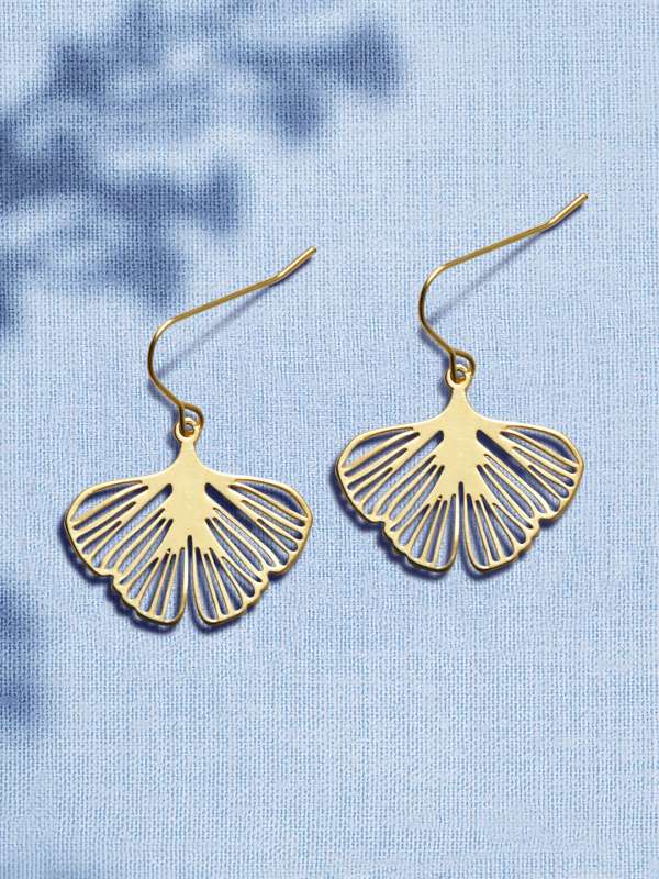 Silver metallic skirt earrings on sale