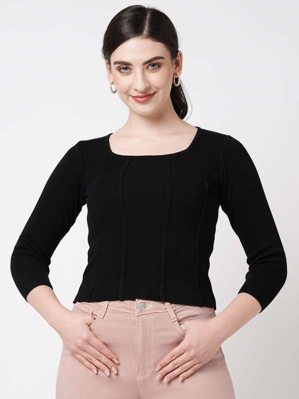 Knitted top tops myntra