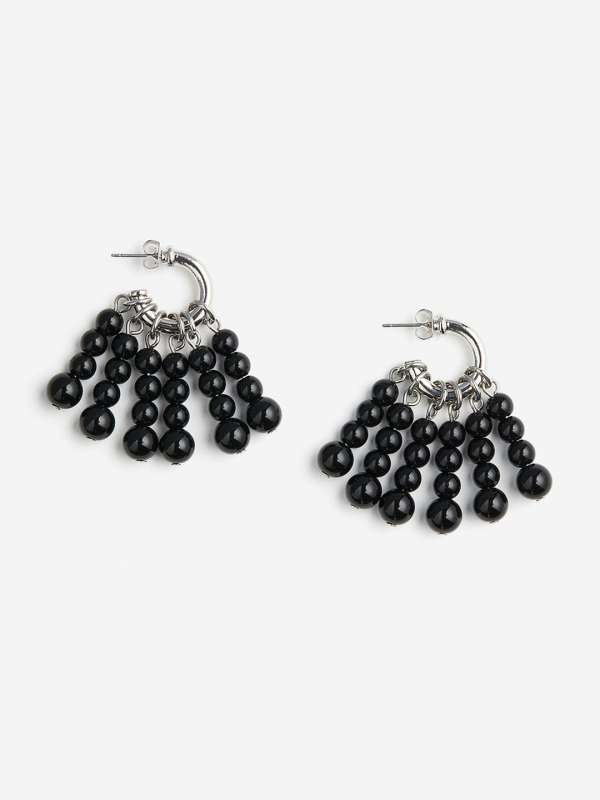 Black metal earrings with price top