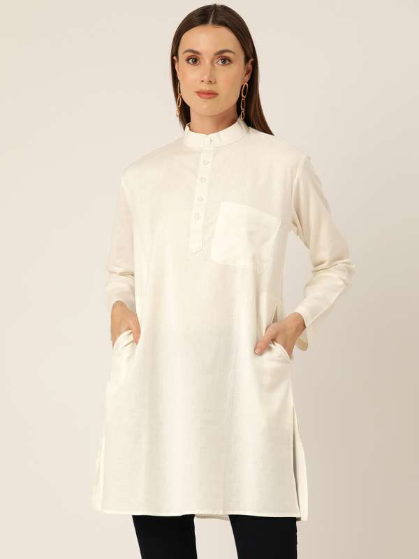 White kurtis online myntra store