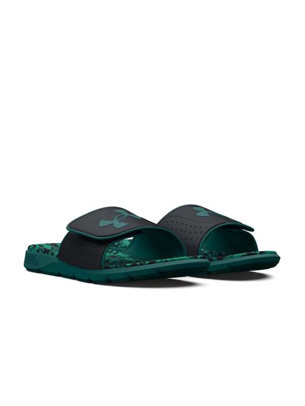 Green under armour sale slides
