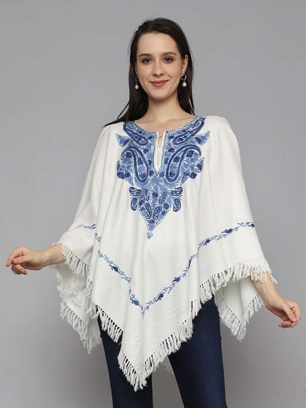 White top embroidered sweater