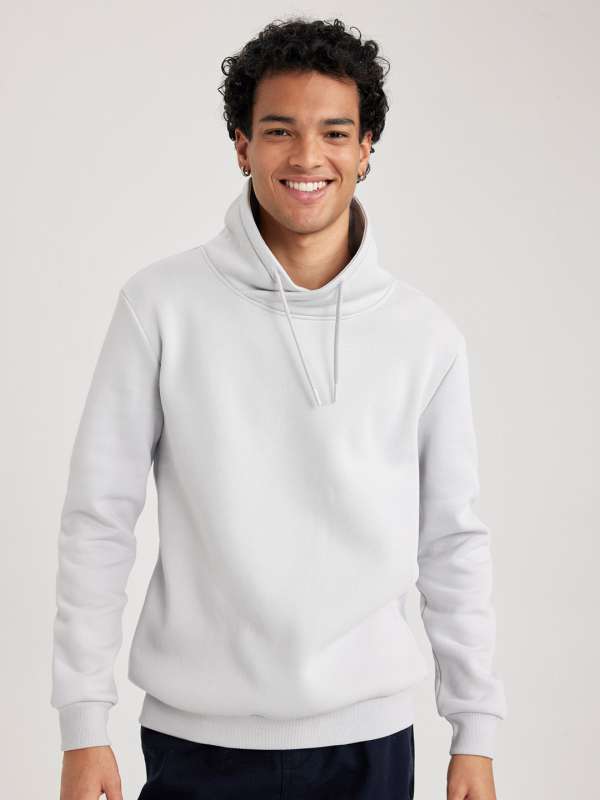 Plain white sweatshirt mens sale