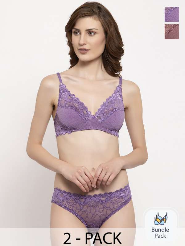 Purple Innerwear Briefs Women Lingerie Set - Buy Purple Innerwear