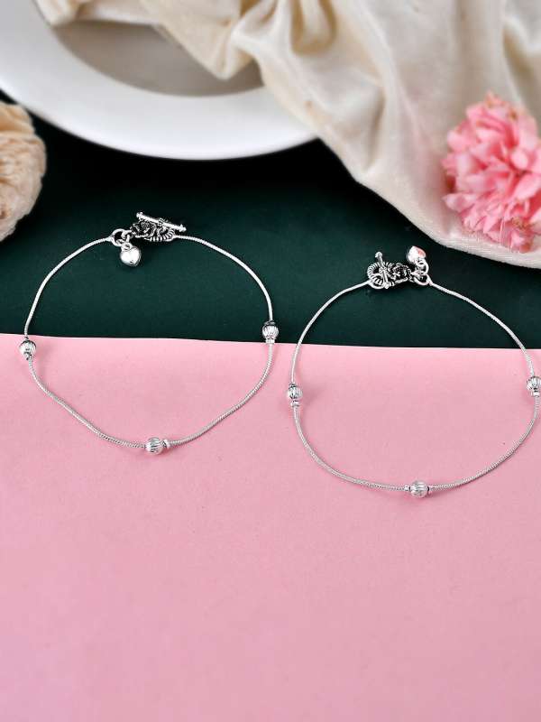 Silver ankle chain designs shop