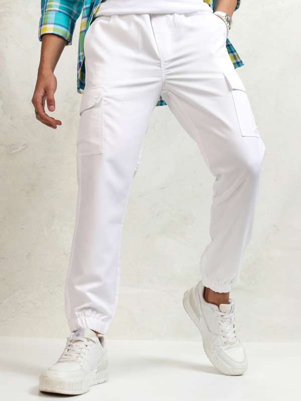 White jean joggers mens on sale