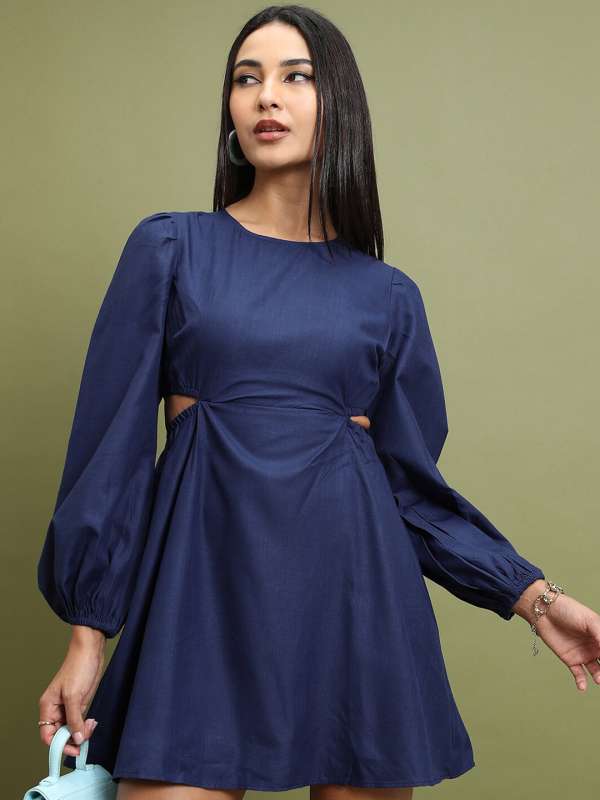 Navy blue cheap fit and flare