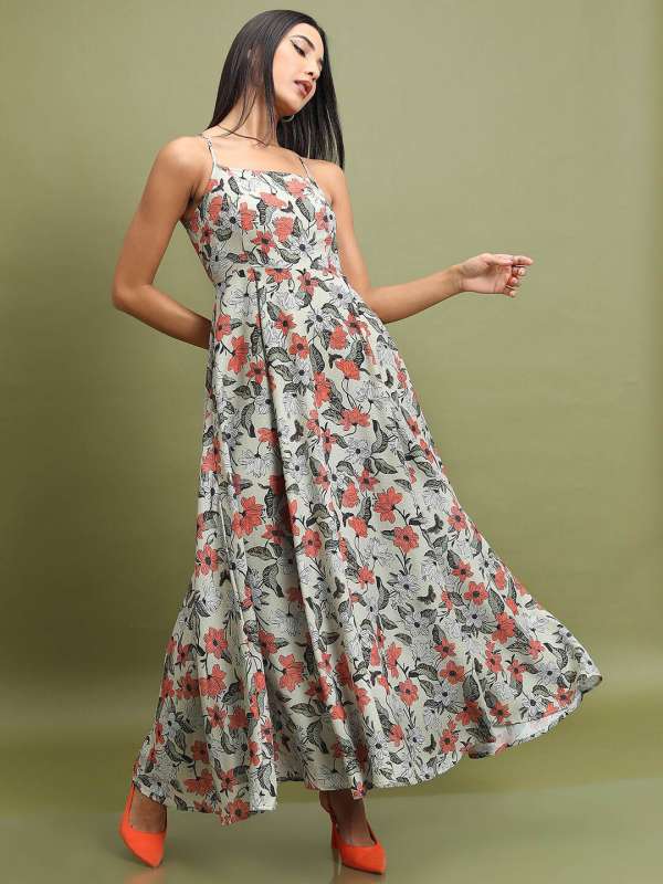 Tokyo Talkies Beige Printed Maxi Dress Buy Tokyo Talkies Beige