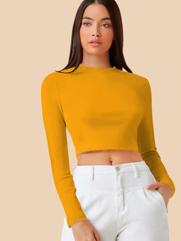Yellow Women Crop Tops Buy Yellow Women Crop Tops online in India