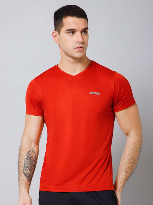 Lucky Brand Red Heathered V Neck T-Shirt for Men Online India at