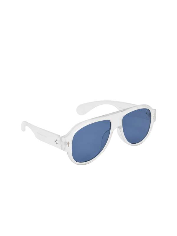 White frame aviator sunglasses on sale