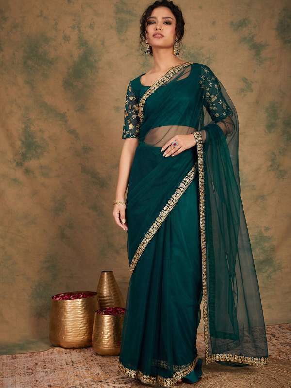 Myntra plain saree clearance