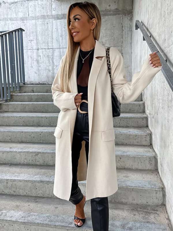 Knee length jacket women's top