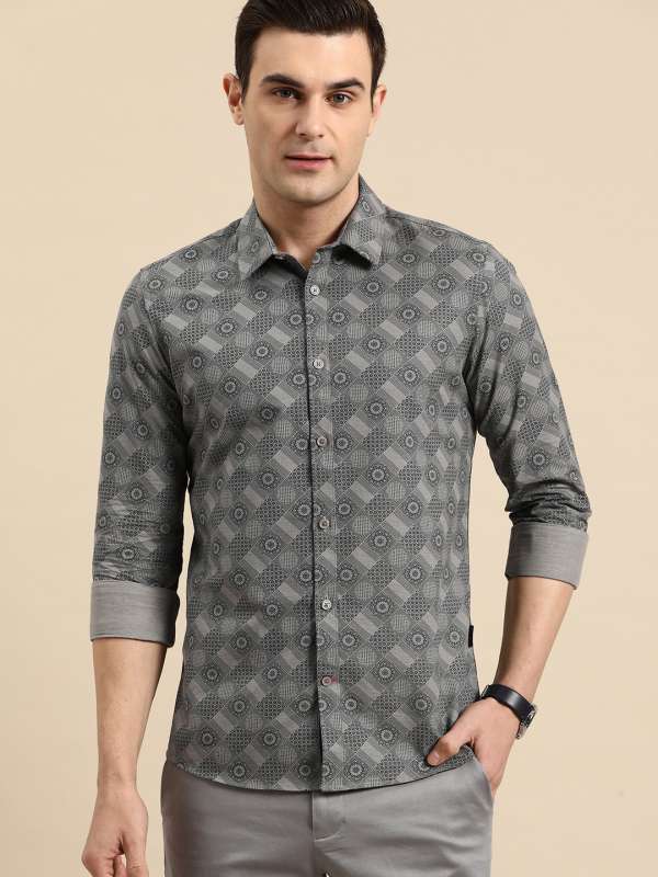 Printed sale grey shirt