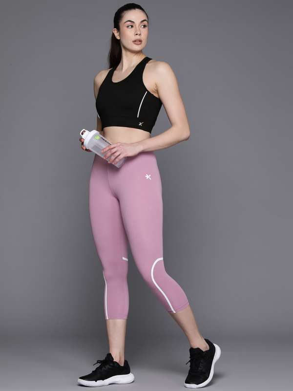 Women Solid Pink Super Stretchy & High Elastic Waisted Sports Tights -  Berrylush
