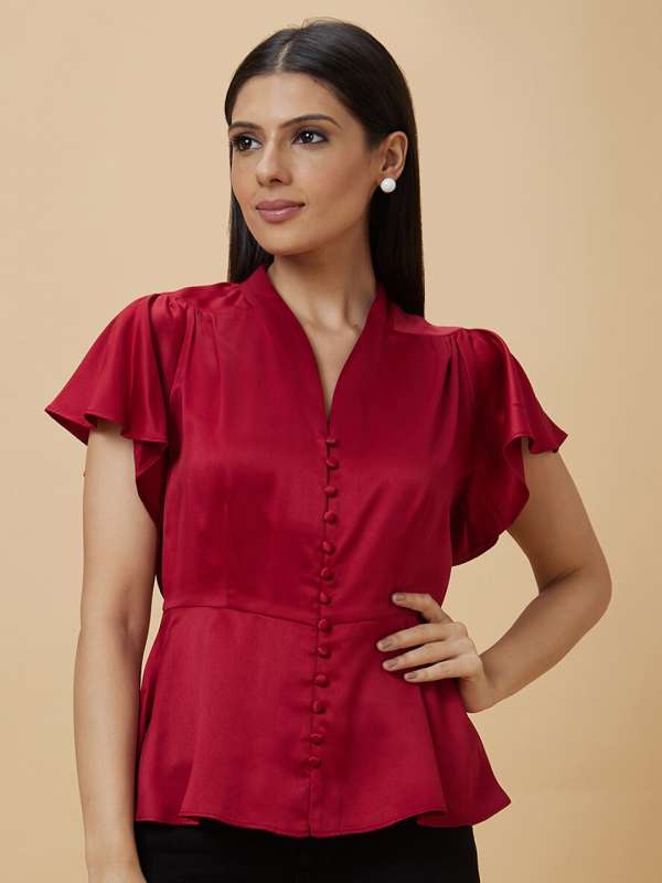 Red party wear top store