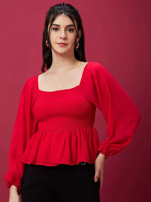 Red party wear top top