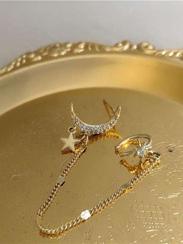 Sonateomber Gold Star Drop Dangle Earrings for Women