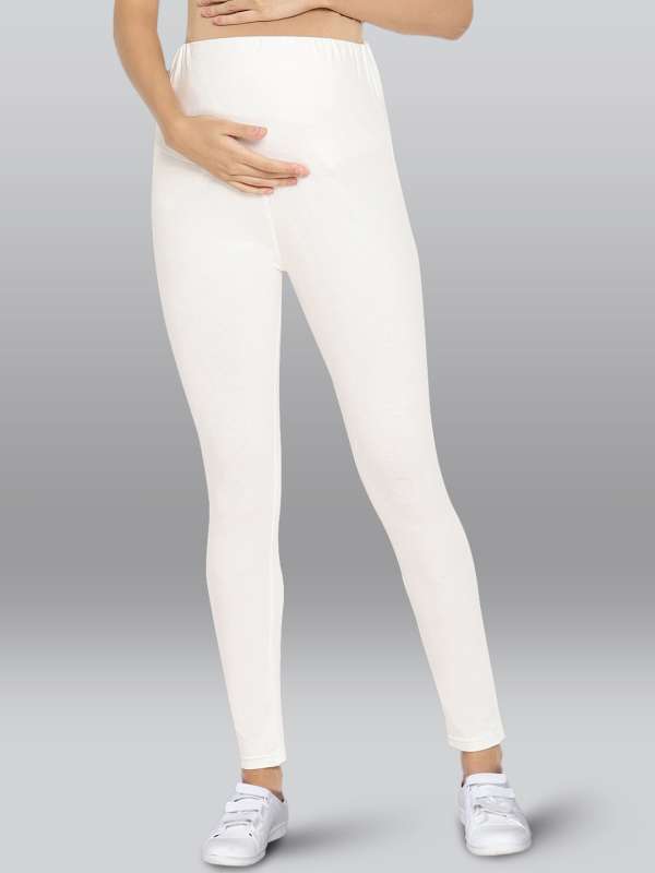 Buy Groversons Paris Beauty White Cotton Leggings For Women - White Online