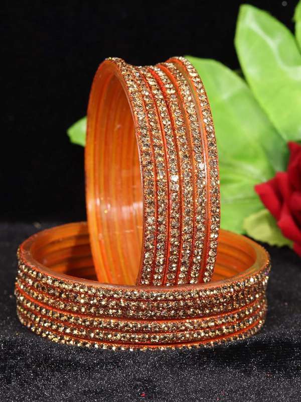 Silk thread bangles outlet orange colour