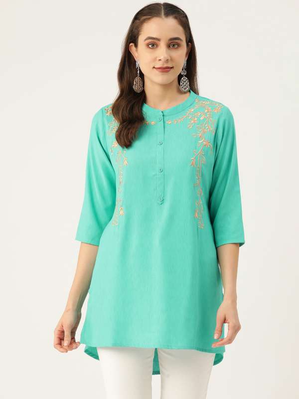 Sea Green Kurtis Buy Sea Green Kurtis online in India