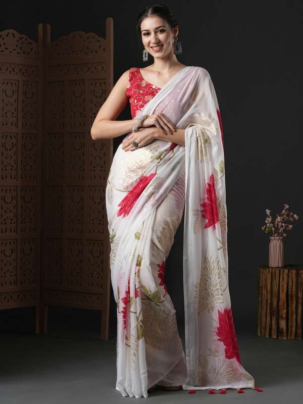 Bridal white sarees with price sale