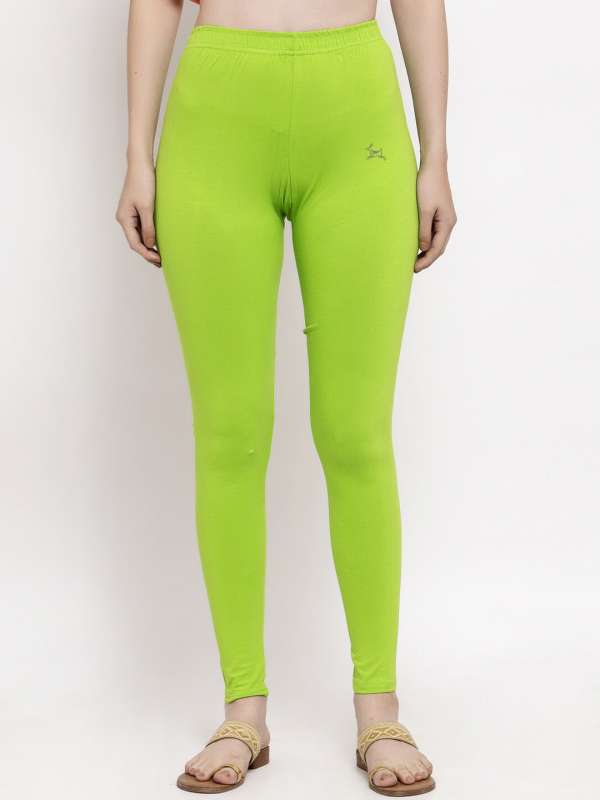 Buy Forever 21 Neon Green Regular fit Leggings for Women Online