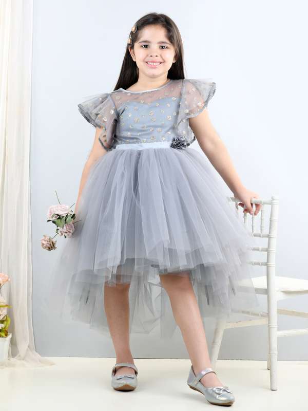 Grey colour dress for girls new arrivals