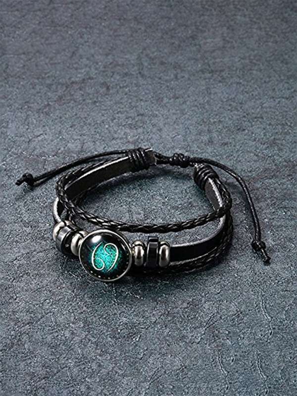 Mens leather cancer bracelet best sale