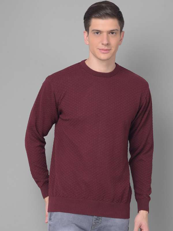 Maroon Off White Men Winter Wear Cobb Buy Maroon Off White Men