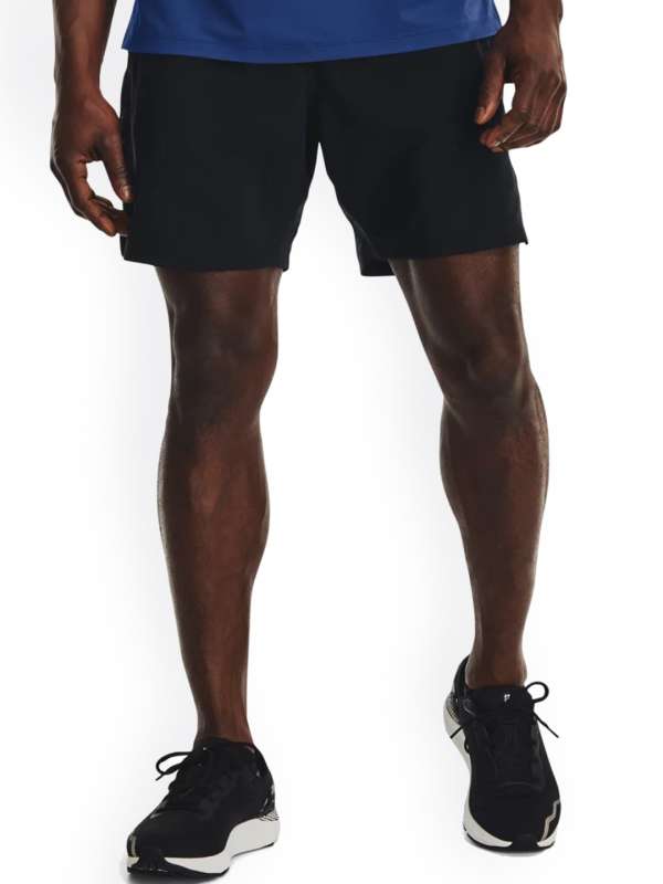 Under Armour Black Solid Launch Split Shorts 7670386 Htm - Buy Under Armour  Black Solid Launch Split Shorts 7670386 Htm online in India