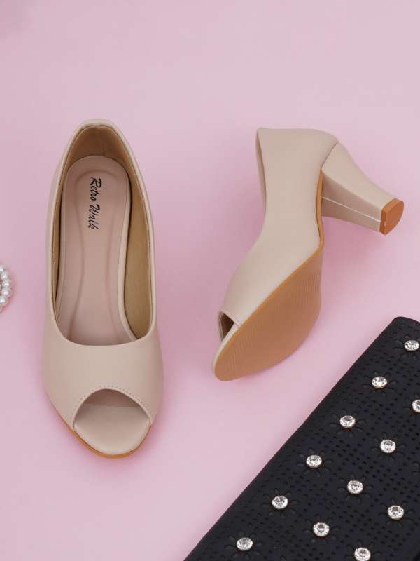 Peep toe block heel pumps new arrivals