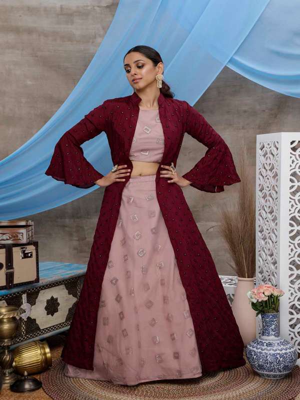 Lehenga choli with coat sale
