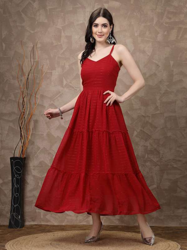 Red Striped Maxi Dress Buy Red Striped Maxi Dress online in India