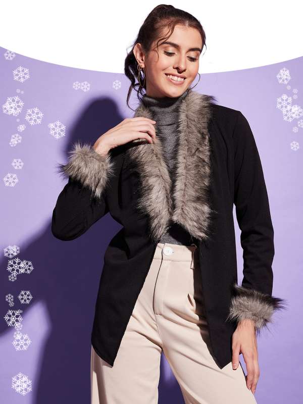 Black Solid Winter Shrugs Buy Black Solid Winter Shrugs online