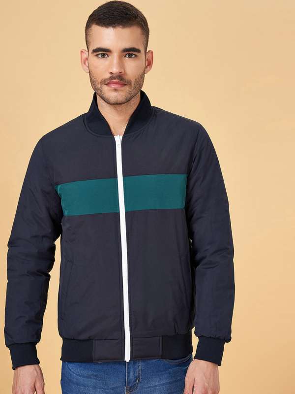 People Navy Blue Polyester Jacket Buy People Navy Blue Polyester Jacket online in India