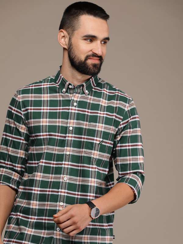 Nautica Green Checked Slim Fit Casual Shirt Buy Nautica Green