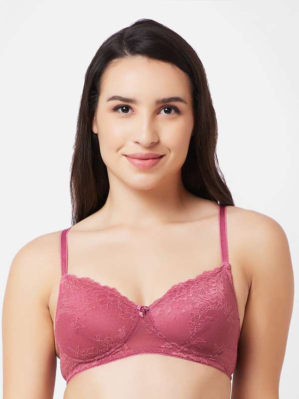 Spiaty Women's Nylon & Lace Lightly Padded Non - Wired Bralette Bra (Fit to  : 28 to 32)