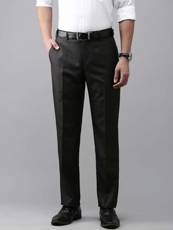 Buy Haoser Men Formal Trousers, Poly Cotton Slim Fit Black Formal Trousers  for Men. at