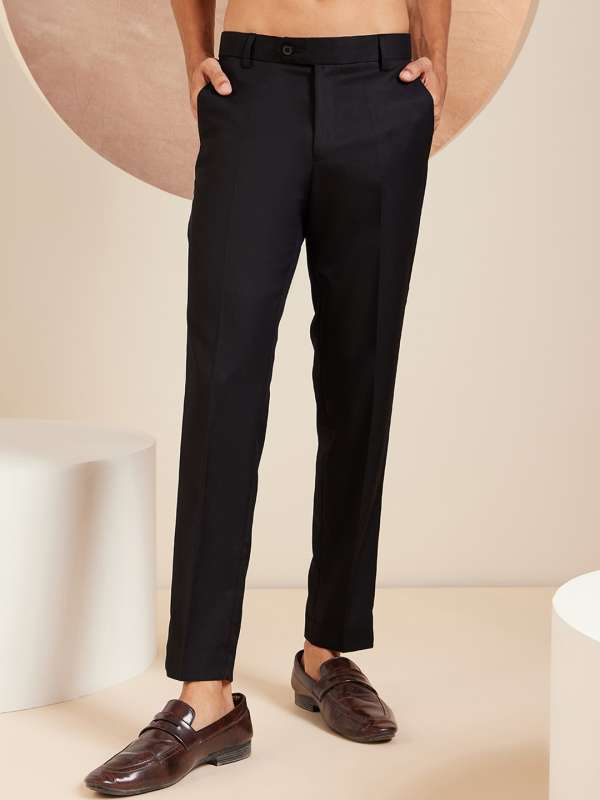 Buy AD & AV Men Royal Blue Solid Synthetic Single Formal Trousers