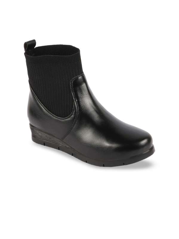 Black bootie wedges deals
