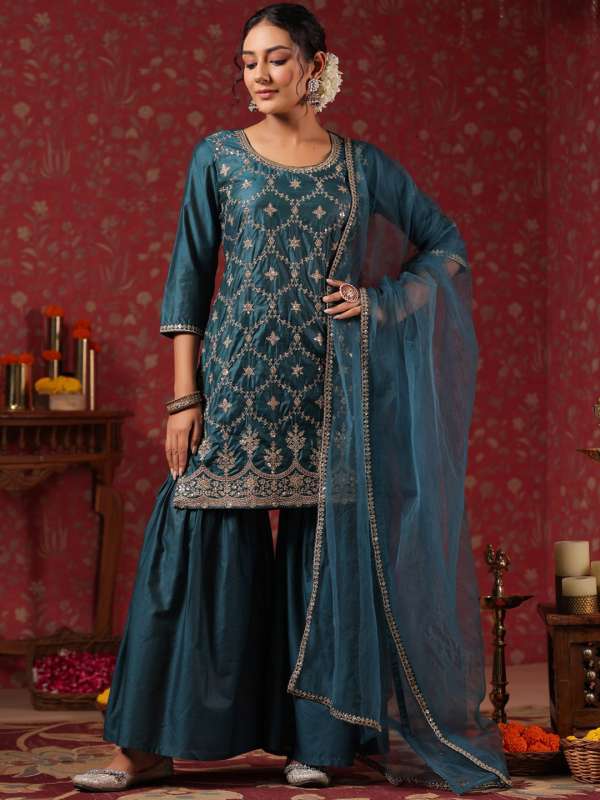 Myntra sharara suit top