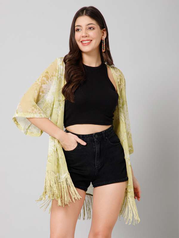Women Green Shrug Buy Women Green Shrug online in India