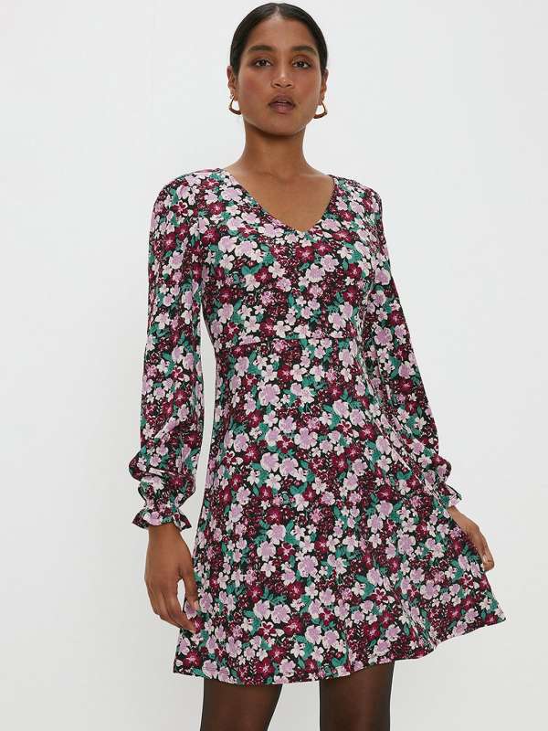 Dorothy perkins black floral dress hot sale