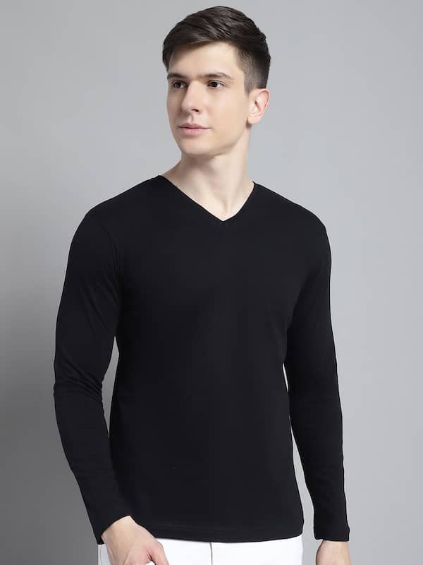 V Neck Long Sleeve Tshirts For Men - Buy V Neck Long Sleeve Tshirts For Men  online in India