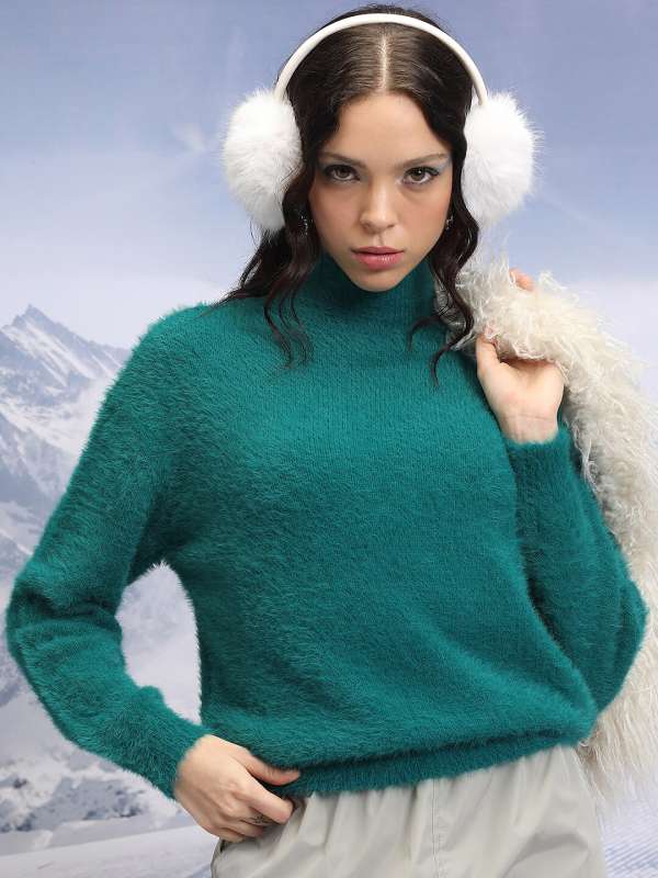 High neck store long sweater