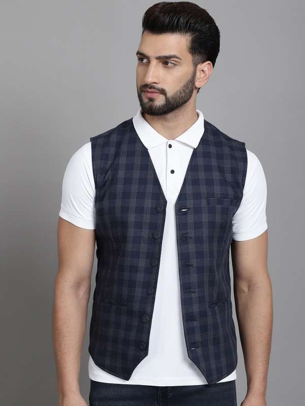 Buy Navy Blue Waistcoat online in India