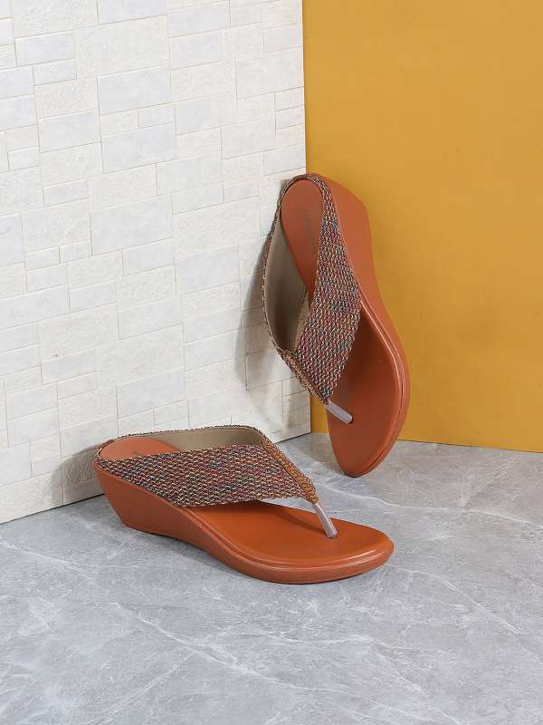 Tan Women Wedges Mochi Buy Tan Women Wedges Mochi online in India