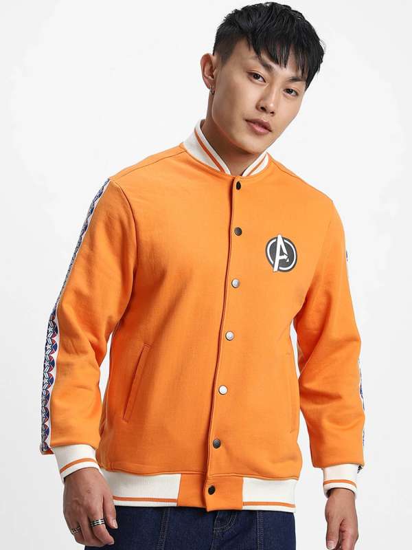 Men's orange bomber jacket on sale